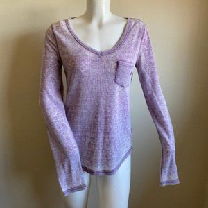 Volcom Faded Purple Short Sleeve V-Neck Tee Sz S